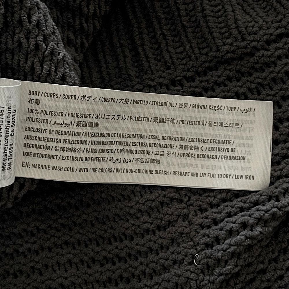 Hollister Dark Charcoal Gray Ribbed Knit Sweater - Picture 5 of 5